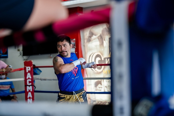 Manny Pacquiao durante entrenamiento | octubre 2022