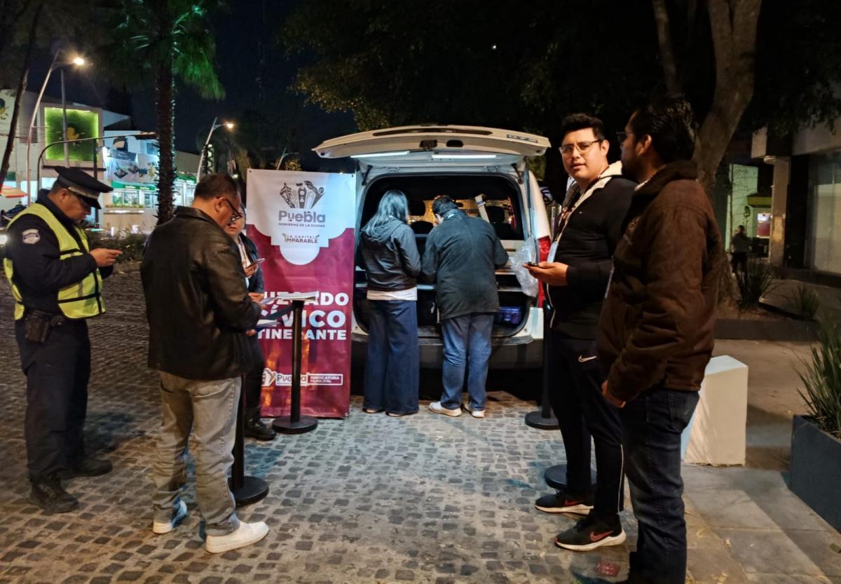 Alcoholímetro realizado en la Avenida Juárez, Puebla