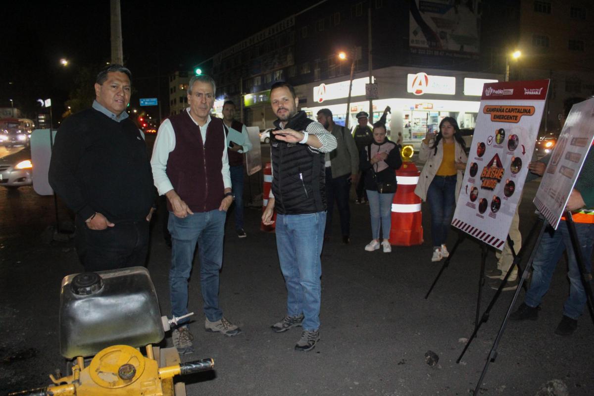 programa emergente de bacheo nocturno