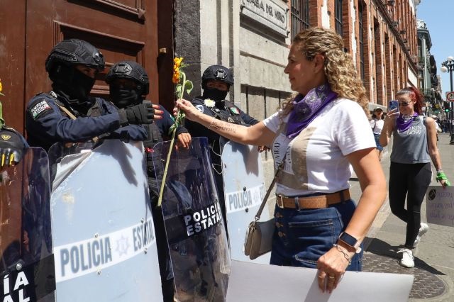 Marcha feminista del 8M en Puebla