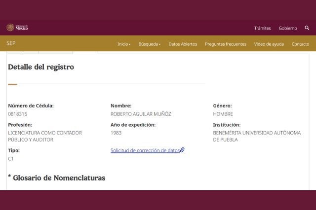 Cédula Roberto Aguilar Muñoz