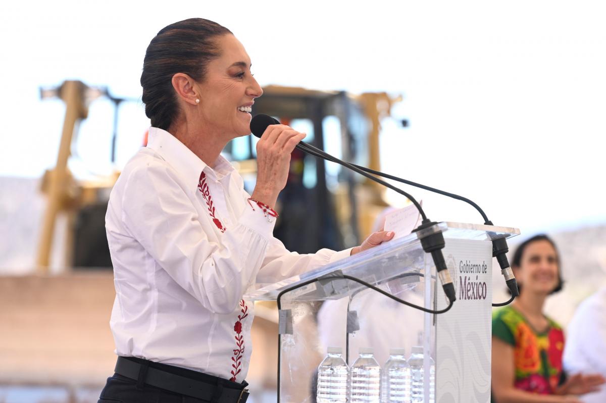 Claudia Sheinbaum durante inauguración de obra de carretera Bavispe-Nuevo Casas Grandes