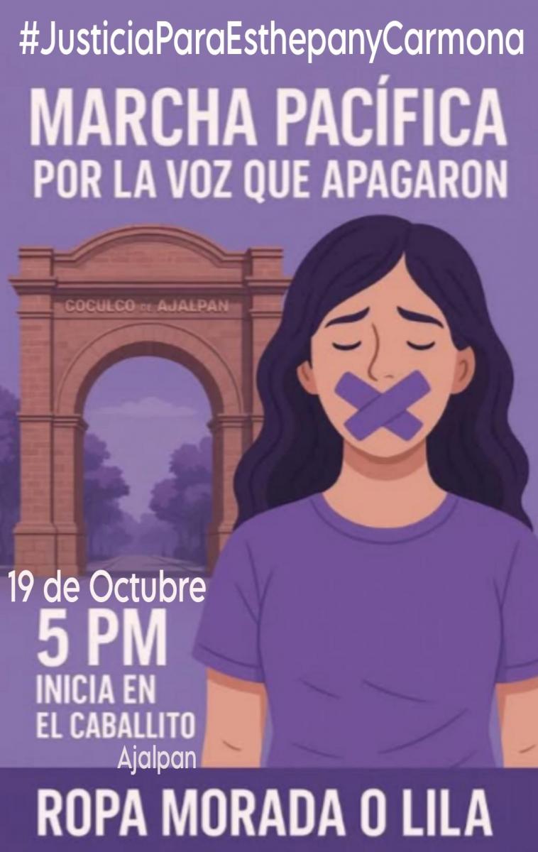 Convocatoria a una marcha pacífica para exigir justicia por el asesinato de Stephany Carmona en Acapulco