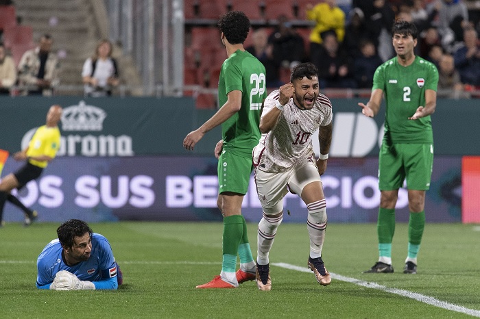 Alexis Vega festejas gol durante partido amistoso ante Irak | México vs Irak | 2022