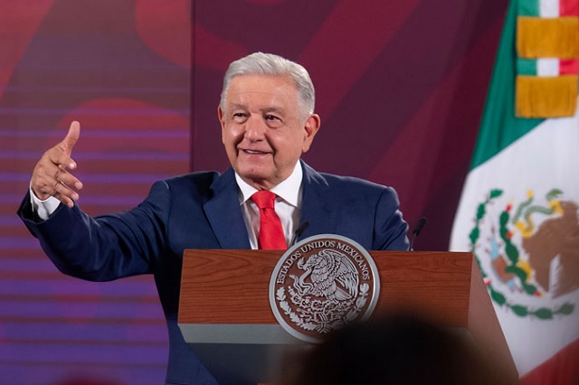 López Obrador durante conferencia de prensa matutina.