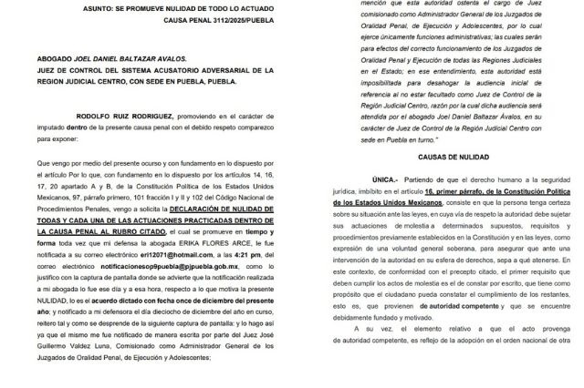 La defensa del director de e-consulta, Rodolfo Ruiz, pidió la nulidad del juicio