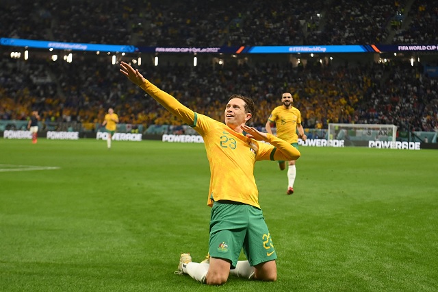 Craig Goodwin festeja gol ante Francia | Francia vs Australia | Mundial de Qatar 2022 Craig Goodwin festeja gol ante Francia | Francia vs Australia | Mundial de Qatar 2022