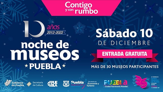 Noche de Museos en Puebla | Sábado 10 de diciembre, 2022