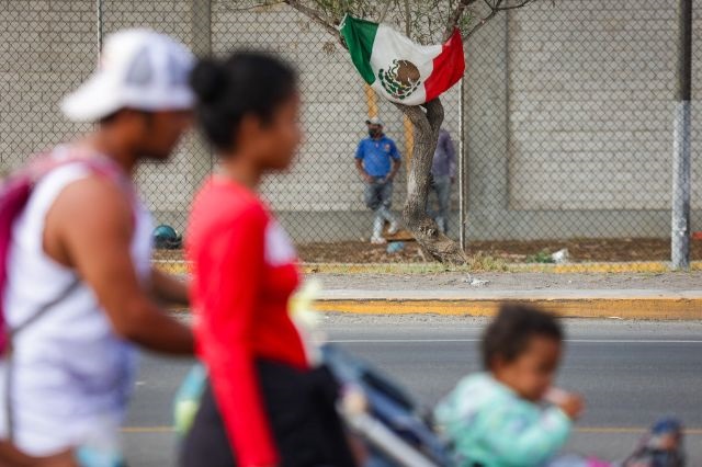 Caravana migrante durante su paso por Puebla (Foto ilustrativa)