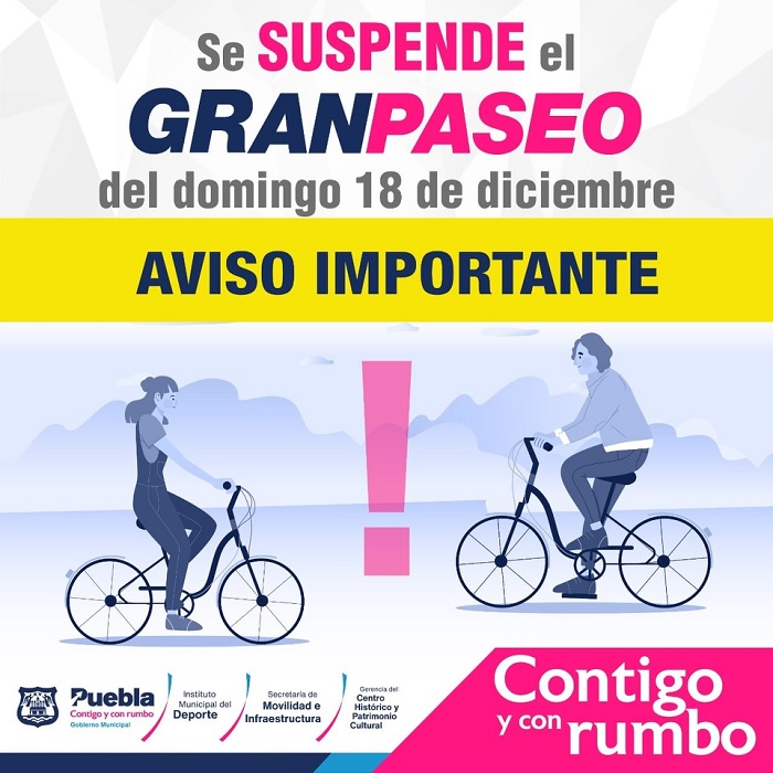 Suspensión del Gran Paseo de Puebla | Diciembre 2022