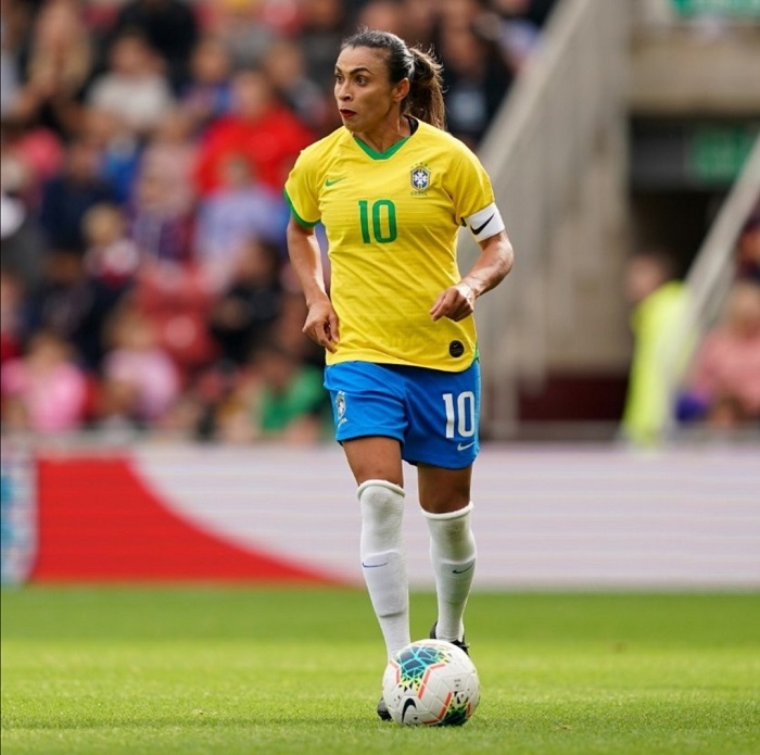 Marta Vieira con la Selección de Brasil