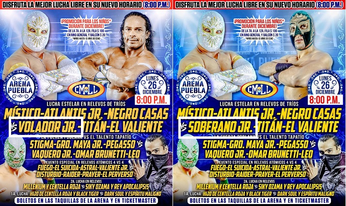 Soberano Jr. reemplaza a Volador Jr. en la Arena Puebla | CMLL, diciembre 2022