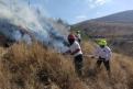 Aspecto de  un incendio forestal en Puebla