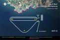 Esquema o trazo de la competencia “In Port” en frente al puerto francés de Lorient, para tomar lugar de salida rumbo  a la meta fin, de la competencia