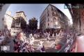 Encierro de San Fermín en vista de “fish eye”, lente gran angular