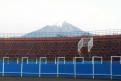 Majestuoso el volcán “Pico de Orizaba” y a sus pies la plaza de toros “La Mexicana”