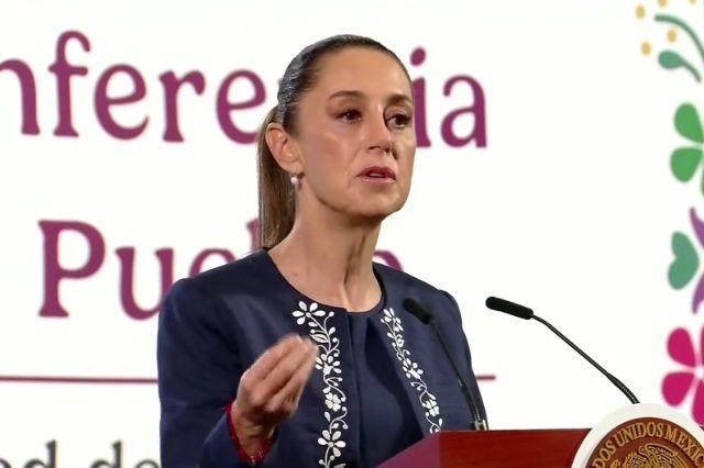 La presidenta Claudia Sheinbaum Pardo en una Mañanera del Pueblo