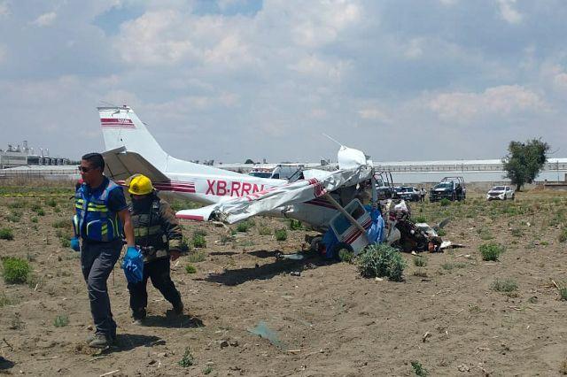 Cae avioneta en Puebla
