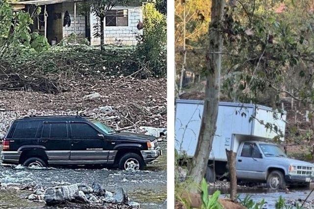 Camioneta hallada en el río Necaxa 
