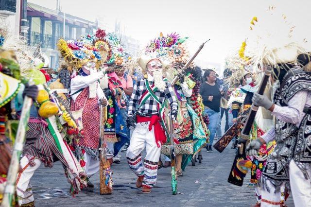 Aspecto del Carnaval de Huejotzingo 2024