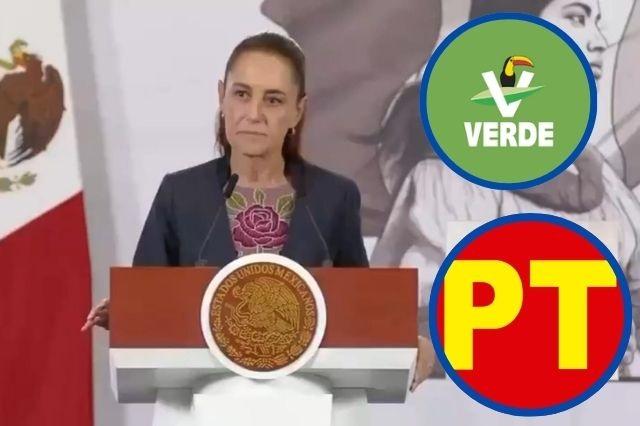 Sheinbaum arremete vs el Verde y PT por críticas a reforma electoral