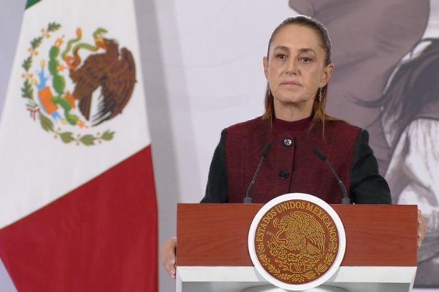 Claudia Sheinbaum durante la mañanera del pueblo de este miércoles