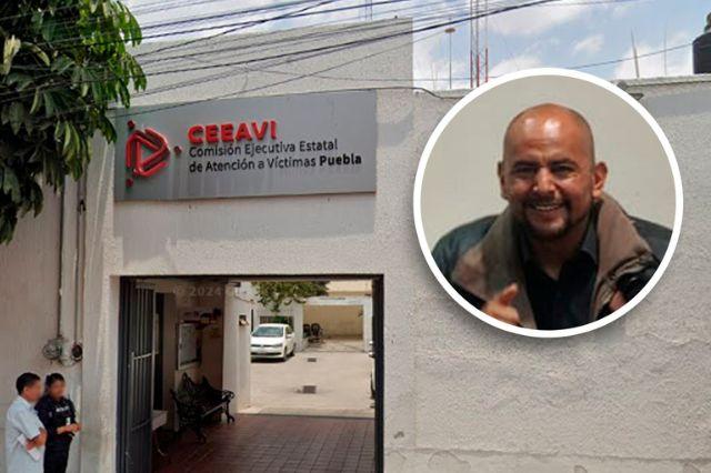 Facha de Comisión de víctimas con imagen de hombre al frente 