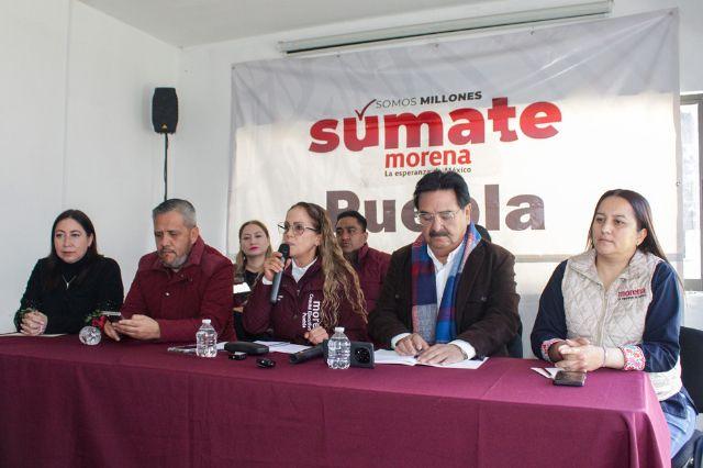 Comité Estatal de Morena en Puebla en conferencia de prensa