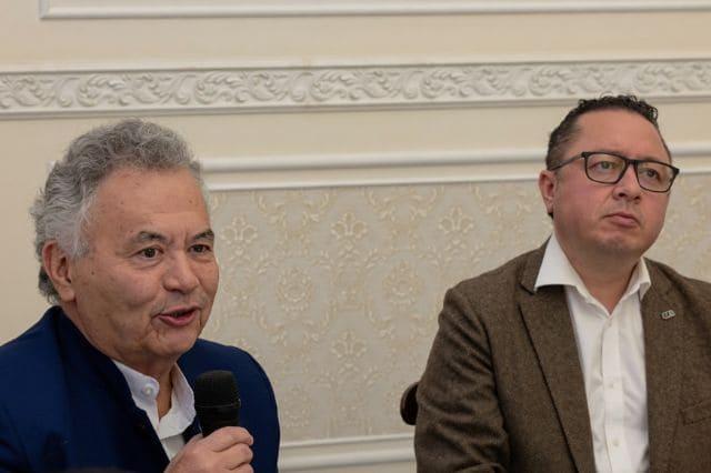 Gerónimo Yarce encargado de Pulso Puebla; Juan Pablo Cisneros, presidente del CCE de Puebla 