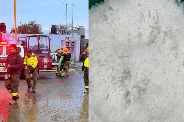 Tromba y granizo en Tlachichuca