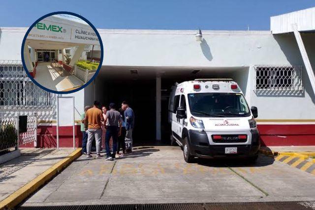 Trabajadores de Pemex en clínica de Huauchinango