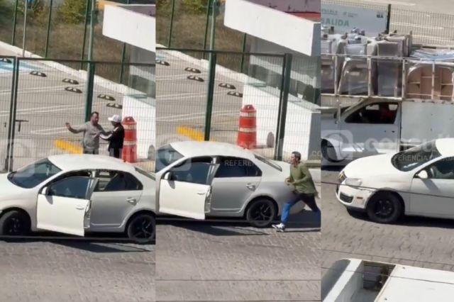 Escenas de un posible asalto a un camión en Puebla