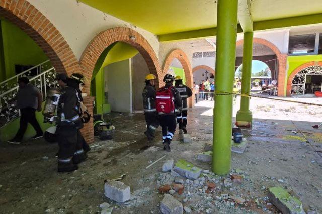 Inmueble dañado por explosión por acumulación de gas en Cuautlancingo