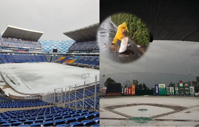 La lluvia fue inclemente con ambos escenarios