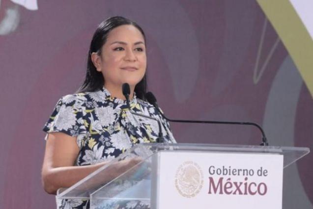 Presidenta de Morena a nivel nacional, Ariadna Montiel, en conferencia 
