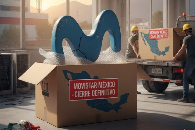 Logo de Movistar sobre caja 