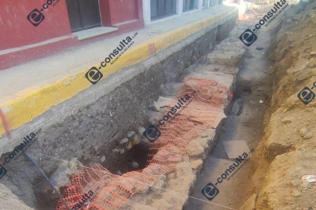 Muro prehispánico en Atlixco