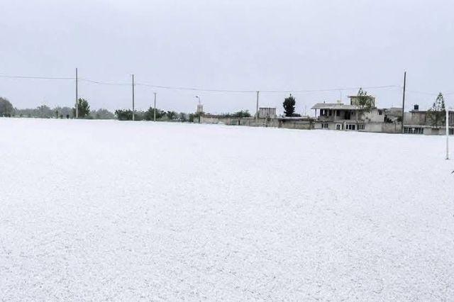 Granizada en Huejotzingo