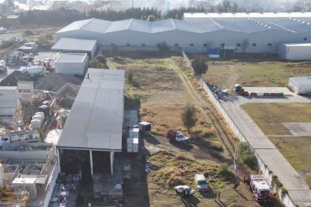 Vista aérea de un parque industrial en Puebla