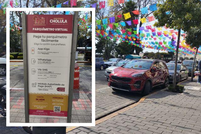 Parquímetros en San Pedro Cholula