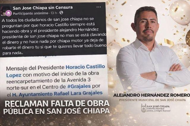 Falta de obra en San José Chiapa