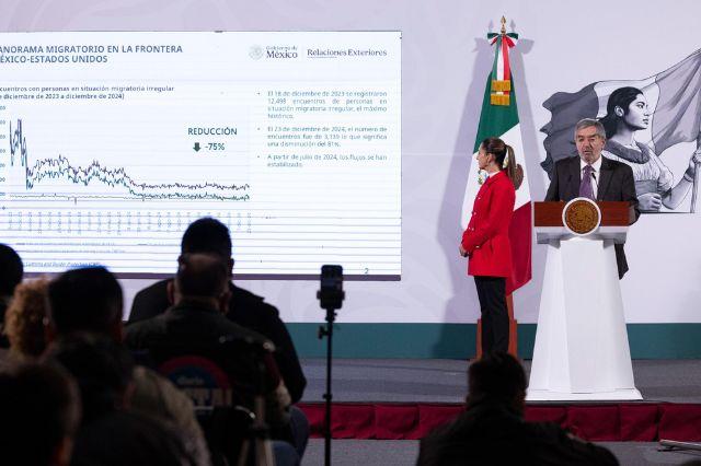 Claudia Sheinbaum durante la Mañanera del Pueblo