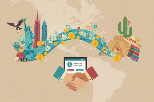 Envío de remesas de Estados Unidos a México; imagen ilustrativa