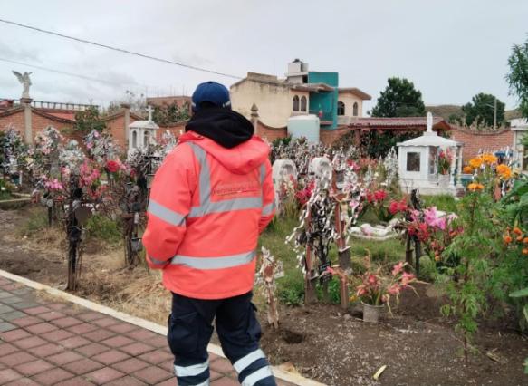 Protección Civil supervisa condición de panteones en San Pedro Cholula