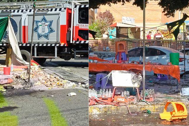 Puesto de tacos que explotó por tanque de gas