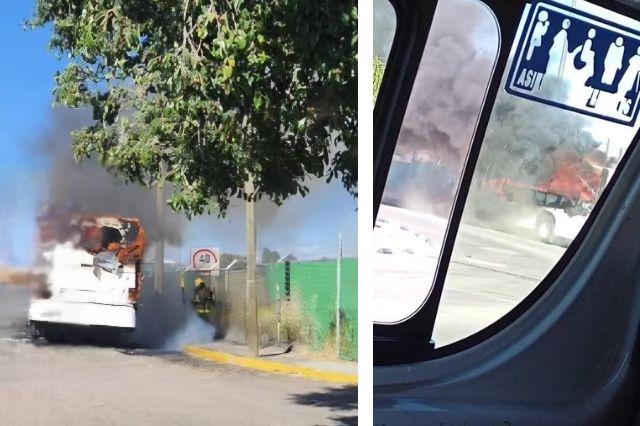 Se incendia camión 