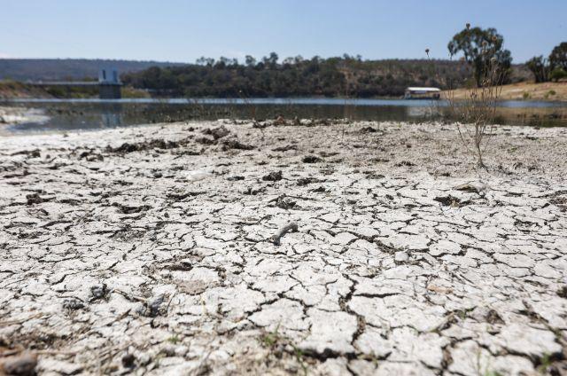 Sequía en una parte de la presa de Valsequillo