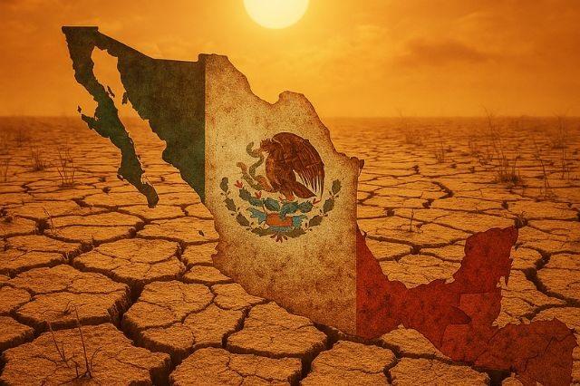 Imagen de sequía en México creada con IA