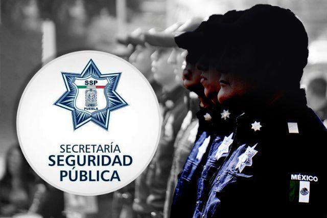 Imagen de policía con logo de la SSP Puebla a un lado 