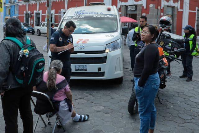 Accidente del transporte público en Puebla capital